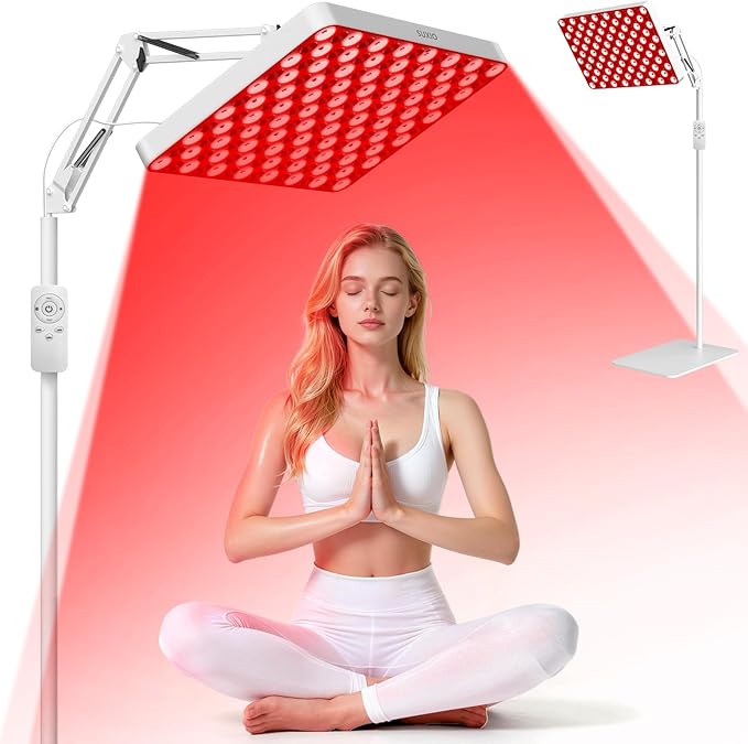 SUXIO Red Light Therapy for Face & Body, 165 Red LED Therapy Lamp, Red Light Therapy Panel with Remote, Deep 660nm - 820nm Near Infrared Light Therapy for Body SUXIO