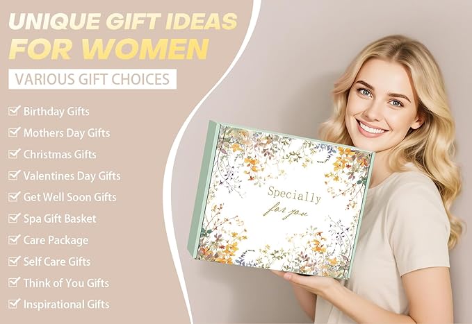 Valentines Day Gifts for Her Mom Friend Sister, Birthday Gifts for Women Self Care Spa Gift Baskets for Women, Get Well Soon Gift Baskets Thinking of You Relaxation Stress Relief Care Package - Bloomnest