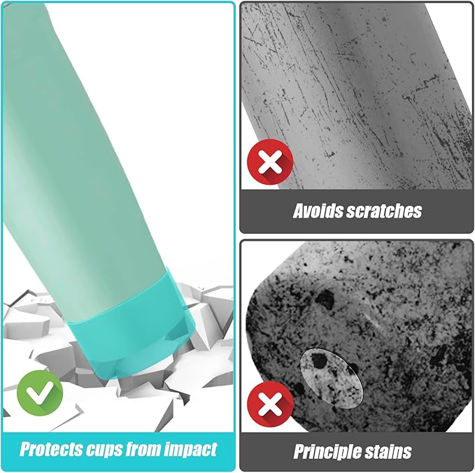 Mity rain 2PCS Protective Silicone Boots for Owala 30oz & 40oz FreeSip Sway Bottles & Tumblers - Accessories for owala, Enhances Stability & Prevents Scratches (Light blue) Mityrain