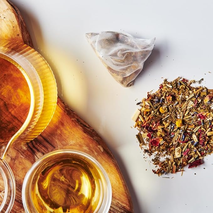 Grace Farms REST Wellness Organic Tea Blend (50 Sachet Pouch) | Sleep and Stress Support For Evening | Chamomile Vanilla Tea with Caffeine Free Adaptogens and Mushrooms | Gives Back 100% of Profits - Bloomnest