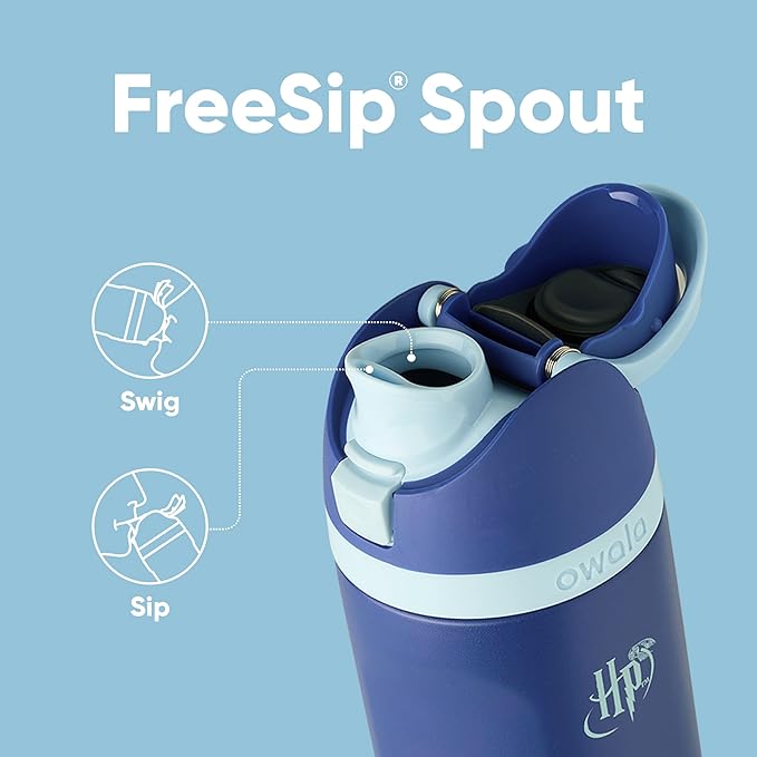 Owala Harry Potter FreeSip Insulated Stainless Steel Water Bottle with Straw, BPA-Free Sports Water Bottle, Great for Travel, 24 Oz, Ravenclaw Owala
