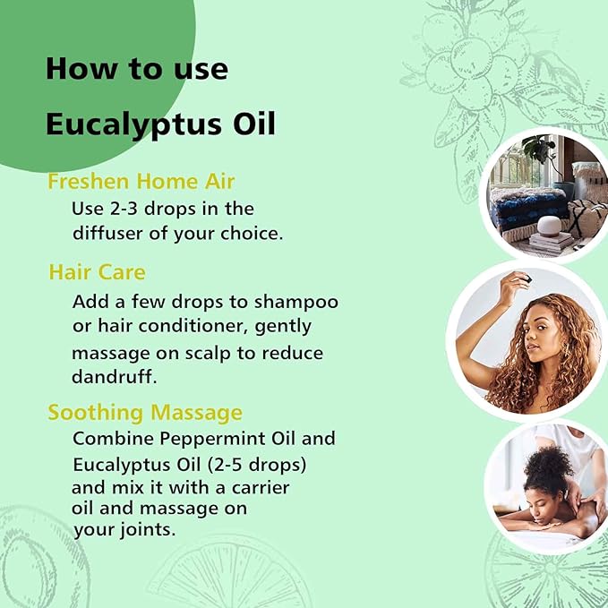 Eucalyptus Essential Oil 1 Oz, 100% Pure Natural Eucalyptus Oil, Aromatherapy Essential Oils for Diffuser, Spray, Skin, DIY Body Oils Blends - Bloomnest