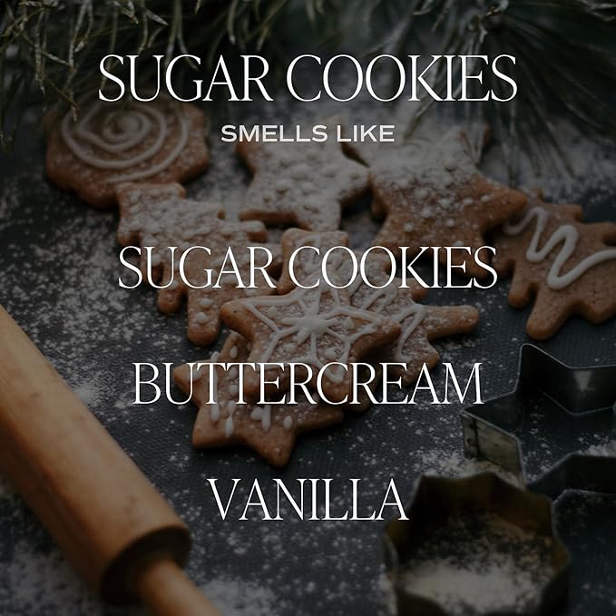 Sweet Water Decor Sugar Cookie Candle - Vanilla, Buttercream Frosting, Sugar Cookies Scented Christmas Candle for Home - 15oz Tan Matte Jar, 70+ Hour Burn Time - Bloomnest