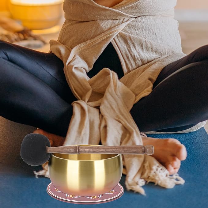 Uonlytech Felt Head Singing Bowl Mallet with Wooden Handle 11.02 Inch for Meditation Sound Therapy Tibetan Sound Bowl Accessory - Bloomnest