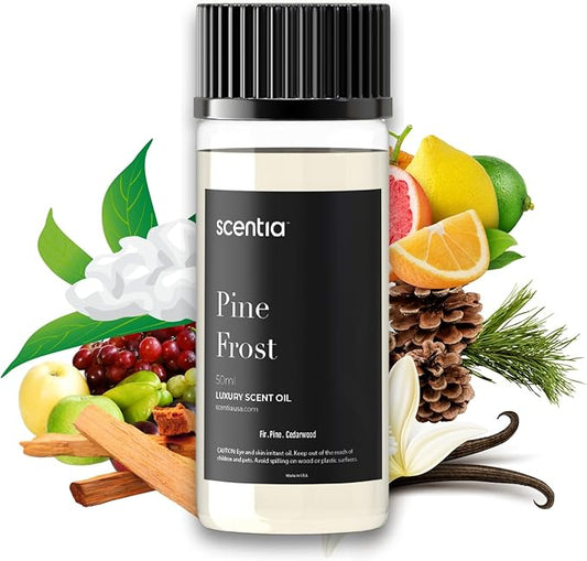 Scentia Pine Frost Essential Oil – 50ml Christmas Diffuser Oil | Crisp Winter Blend with Fir, Pine, Citrus & Vanilla | Holiday Aromatherapy for Gifting, Candles & DIY Soaps Scentia