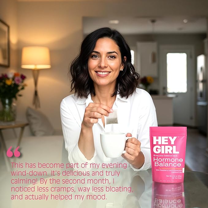 Hormone Balance for Women Tea with Spearmint, Red Raspberry Leaf, Chamomile, Ginger, Nettle - For PMS, PCOS, Perimenopause & Cycle Support - Herbal Hormonal Wellness Tea Bags - Bloomnest