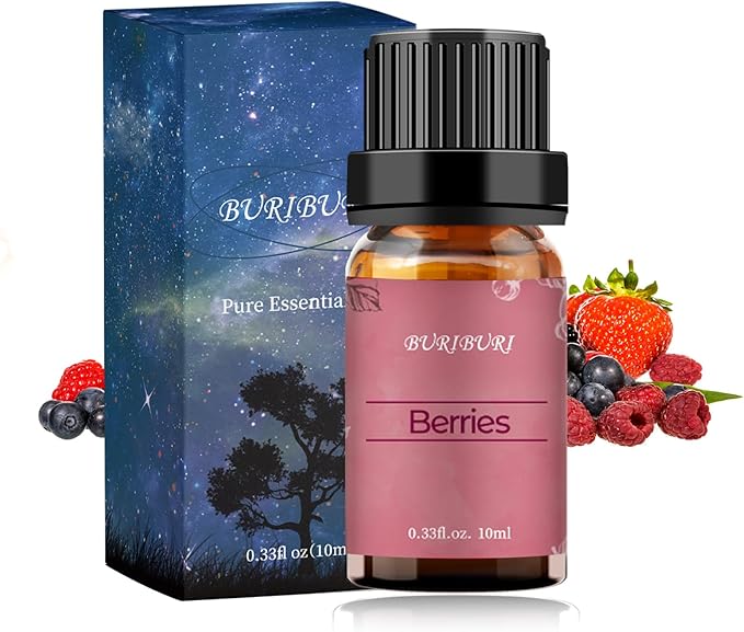 BURIBURI Berries Essential Oil 10ml Premium Grade Scented Oil Berries Fragrance Oil for Diffusers, Massage, Candle Making Soap Making BURIBURI