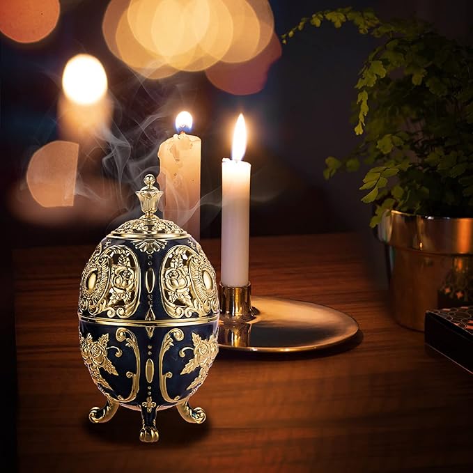 JUXYES Vintage Incense Burner Holder with Removable Ash Catchers, Metal Censer Antique Cone Coil Incense Burner Holder Zinc Alloy Spiritual Aromatherapy Yoga Meditation Gifts Retro Home Decoration - Bloomnest
