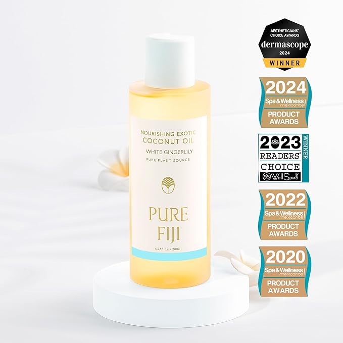 PURE FIJI Nourishing Exotic Coconut Body Oil, White Gingerlily (7.7 fl oz/230ml) - Bloomnest