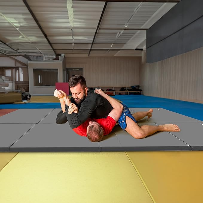 BalanceFrom 10x4 Feet 4-Panel Folding Gymnastics Mat – 2-Inch Thick Pad with Vinyl Surface and Carrying Handles for Tumbling, Yoga, Pilates, Home Workouts, and Martial Arts - Bloomnest