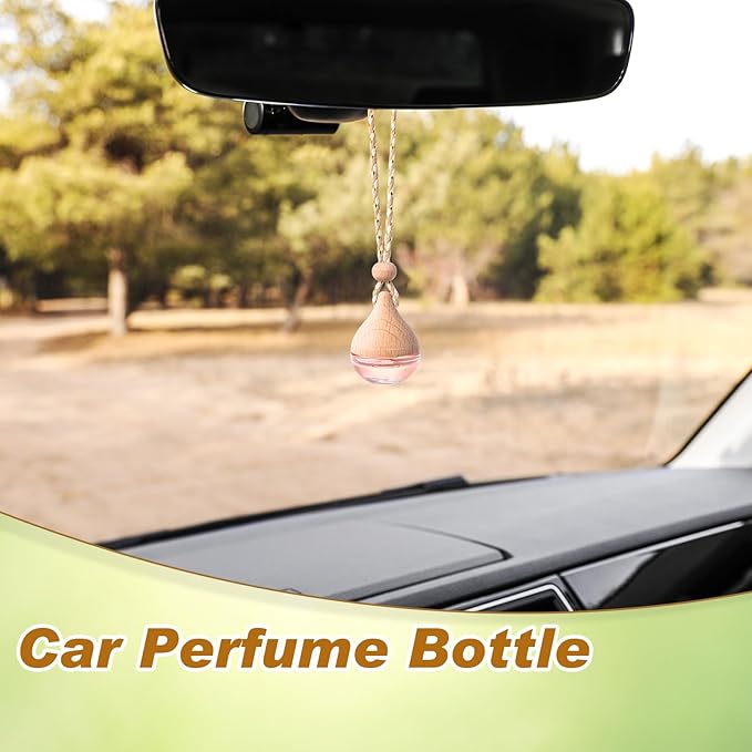BBTO 50 Pcs Hanging Car Air Freshener Car Diffuser Bottles Empty Glass Perfume Bottle Freshener Diffuser Bottle Pendant for Essential Oil Fragrance Aromatherapy Bottle Ornament(Water Drop) - Bloomnest