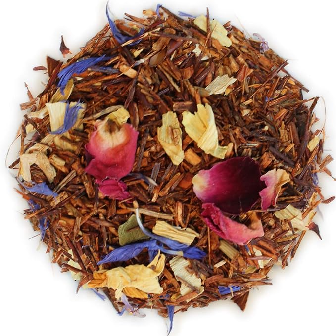 Teabloom Herbal Tea, Floral Rooibos Loose Leaf Tea, Rooibos Blend with Floral Flavors and Scent, Kosher Certified, 3.17 oz/90 g Canister Makes 35-50 Cups - Bloomnest