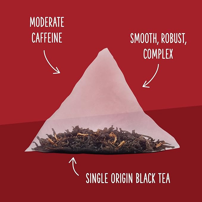 Two Leaves and a Bud Organic Assam Black Tea Bags, Whole Leaf Caffeinated Black Tea in Compostable Sachets, 15 Count (Pack of 1) - Bloomnest