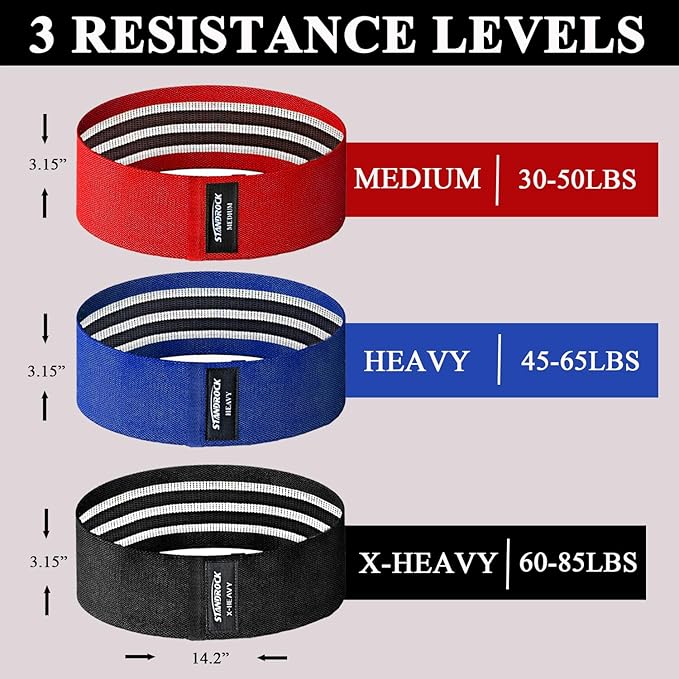 Fabric Resistance Bands for Working Out, 3 and 4 Levels Booty Bands Long Resistance Bands for Women and Men | Elastic Bands for Exercise Bands Resistance Workout Bands Resistance - Bloomnest