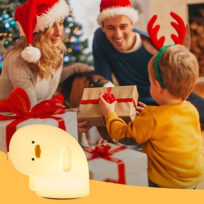 Attivolife Duck Night Light, Silicone Why Duck Lamp, Silica Gel Nursery Bedside Lamp with Dimmable Rechargeable, Best Decor for Bedroom Living Room Study, Creative Gift Idea for Baby Kids Friends - Bloomnest