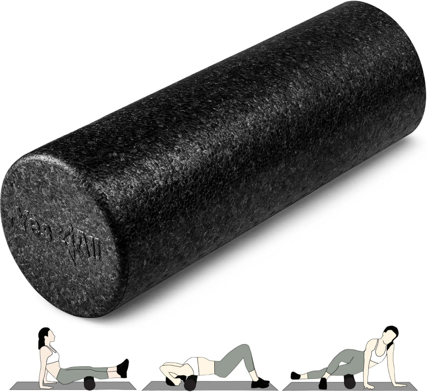 Yes4All High-Density EPP Round Back Roller Foam, Exercise Foam Roller for Yoga, Pilates & Stretching - 12, 18, 24, 36 inch
