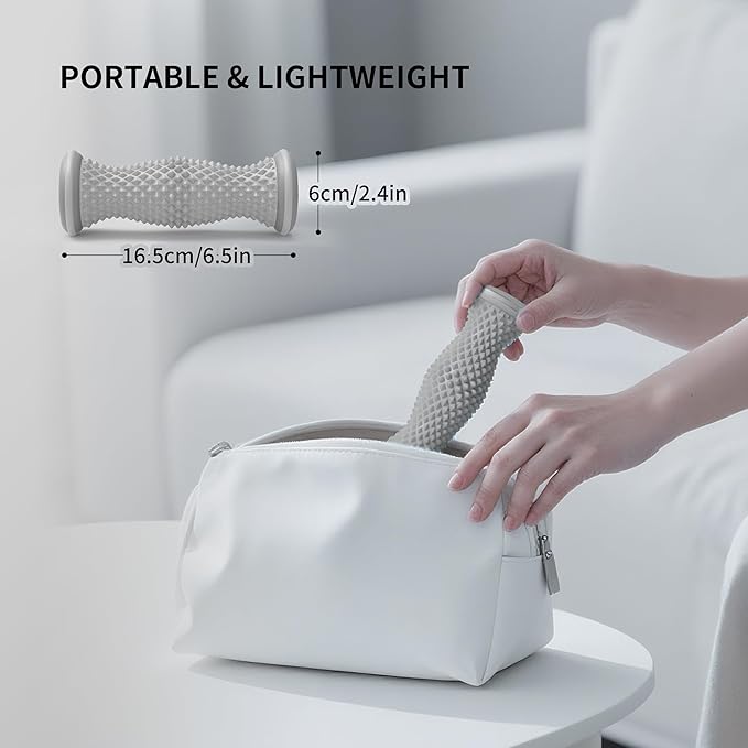 Foot Roller Massager for Plantar Fasciitis, Arch and Heel Pain Relief，Portable and Silence, Deep Tissue Foot Massager Roller Tool to Improve Circulation and Relieve Tension-Grey - Bloomnest