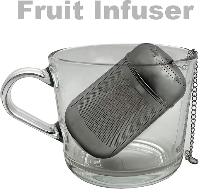 2 Pcs Tea Infuser for Loose Leaf & Fruit Infuser Insert – Extra Fine Mesh Strainer, 316 Stainless Steel with Screw-Top Lid, Reusable Filter for Herbs, Lemon, Cucumber, Coffee & Spices - Bloomnest