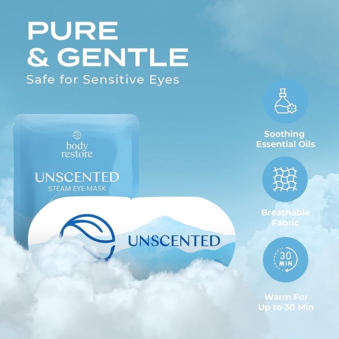 Body Restore Heated Eye Mask for Dry Eyes 5 Pack – Self Heating Warm Compress, Valentines Day Gifts for Her and Him, Birthday Gifts for Women and Men, Stye Eye Treatment, Relaxation – Unscented - Bloomnest