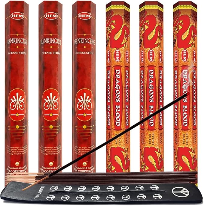 Dragons Blood Incense Sticks & Holder Bundle Variety Pack from Hem Trumiri Insense Insence