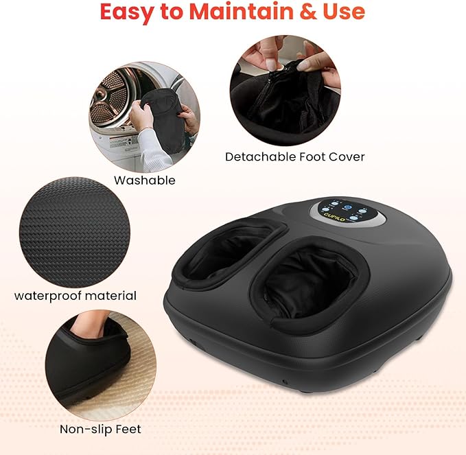 Shiatsu Foot Massager with Heat, Feet Massager for Neuropathy, Plantar Fasciitis, HSA Eligible, Deep Kneading Foot Massager, Gifts for Women Men Mom Her, Size 13