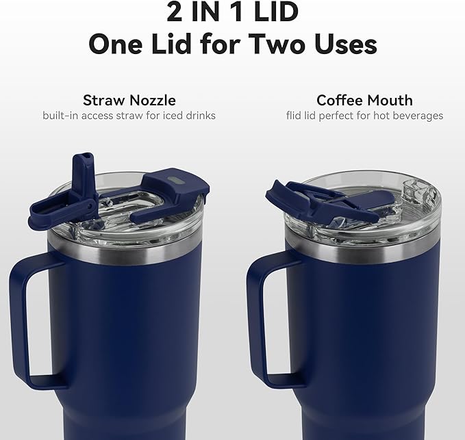 HASLE OUTFITTERS 30oz Tumbler Bulk with Handle, Insulated Travel Coffee Mug Set with Handle Leak-Proof Double Wall Stainless Steel Vacuum Tumblers Pack Metal Cup for Hot and Cold Drink - Bloomnest