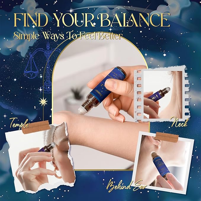 ARVIDSSON Essential Oils Roll On Set, Natural Self Care Essential Oil Blends Gift for Women - Sweet Dream, Unwind, Breahte, Balance, Focus, Happy, Aromatherapy Oil Roller for Body, Massage ARVIDSSON