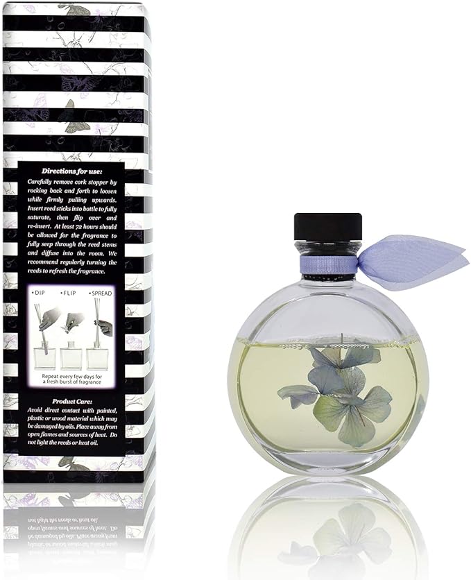 LOVSPA Reed Diffuser Set, English Garden Scented Oil Diffuser with Sticks, Home Fragrance Accessories for Bathroom Shelf Decor, Aroma Diffusers for Home or Office Desk, USA Made