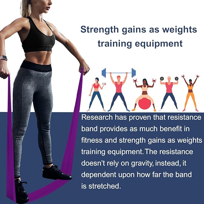 Resistance Bands,Professional Long Non-Latex Elastic Stretch Bands,Exercise Bands for Physical Therapy, Yoga, Pilates, Rehab, at-Home or The Gym Workouts, Strength Training - Bloomnest