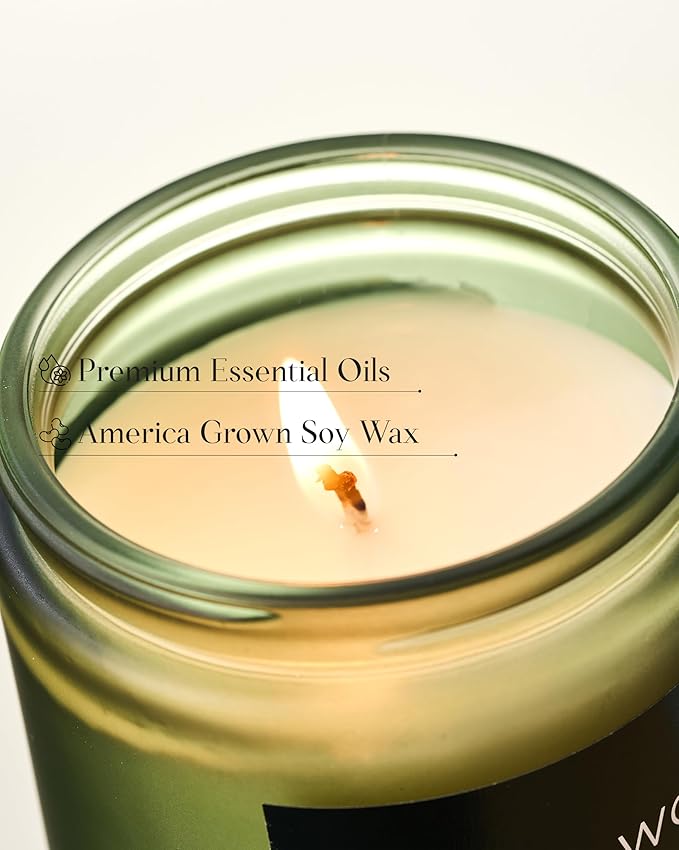 M&SENSE Sage Wood Scented Candle, 7.05oz 50 Hours Long Lasting Clean Non Toxic All Natural Soy Wax Candle for Relaxing & Stress Relief, 2 Wick Home Fragrance Gifts for Home Decor - Bloomnest