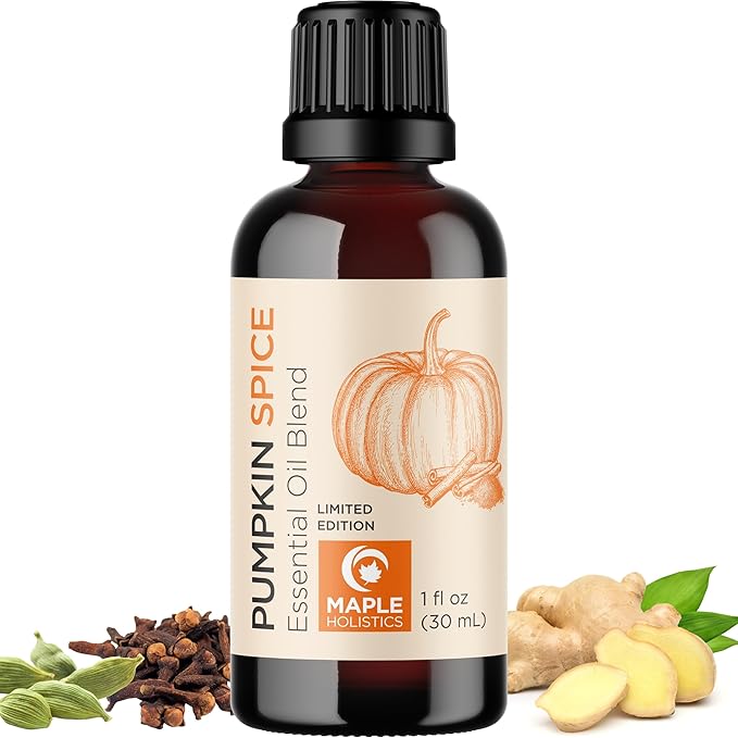 Pumpkin Spice Essential Oil Blend - Warm & Cozy Pumpkin Spice Oil for Diffuser Candles Soaps & DIYs with Real Nutmeg Cinnamon Clove & Ginger Extracts - Fall Scented Aromatherapy Blend (1 Fl Oz) - Bloomnest