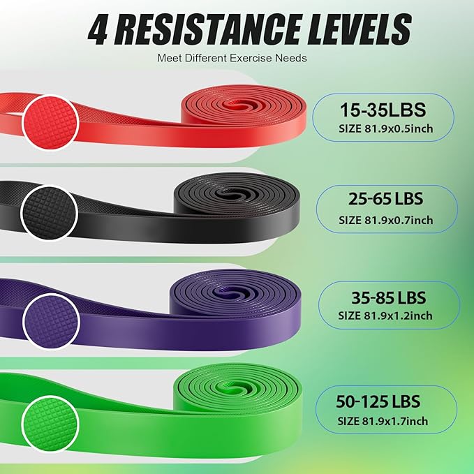 WHATAFIT Resistance Bands, Pull Up Assistance Bands, Exercise Bands, Workout Bands Set for Men and Women Home Fitness, Body Stretching, Strength Training, Physical Therapy - Bloomnest