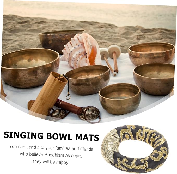 Nepal Handmade Buddha Sound Bowl Cushion Durable Singing Bowl Pad for Meditation Mindfulness Color Design for Practicing - Bloomnest