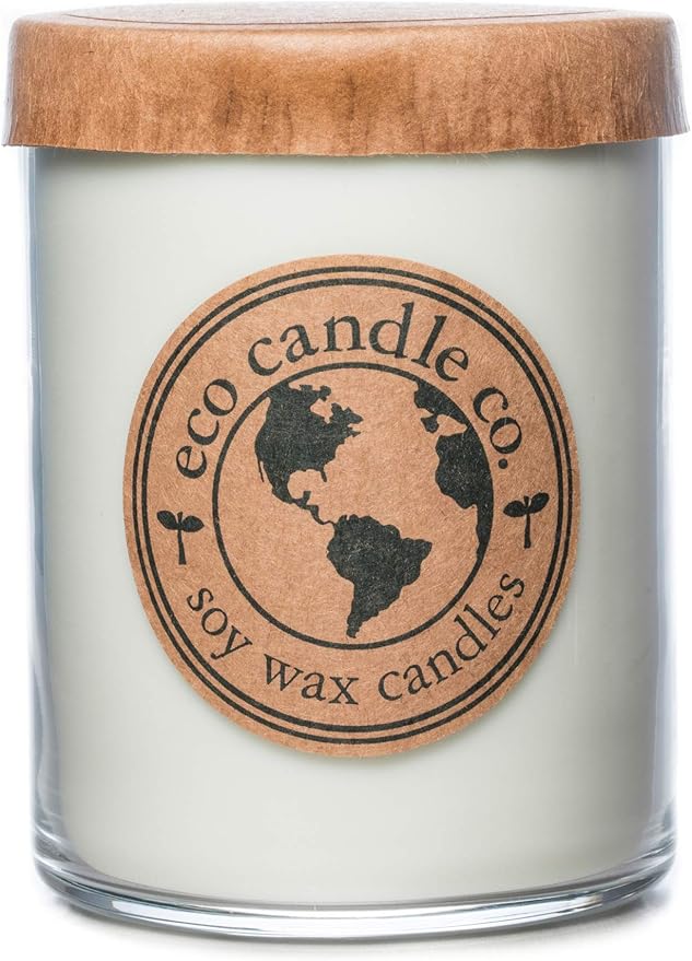 ECO CANDLE CO. Recycled Candle, Lemongrass Sage, 18 oz. Double Wick - Scents of Lemongrass & Sage - 100% Soy Wax, No Lead, Kraft Paper Label & Lid, Hand Poured, Phthalate Free, Midwest Grown Soybeans - Bloomnest