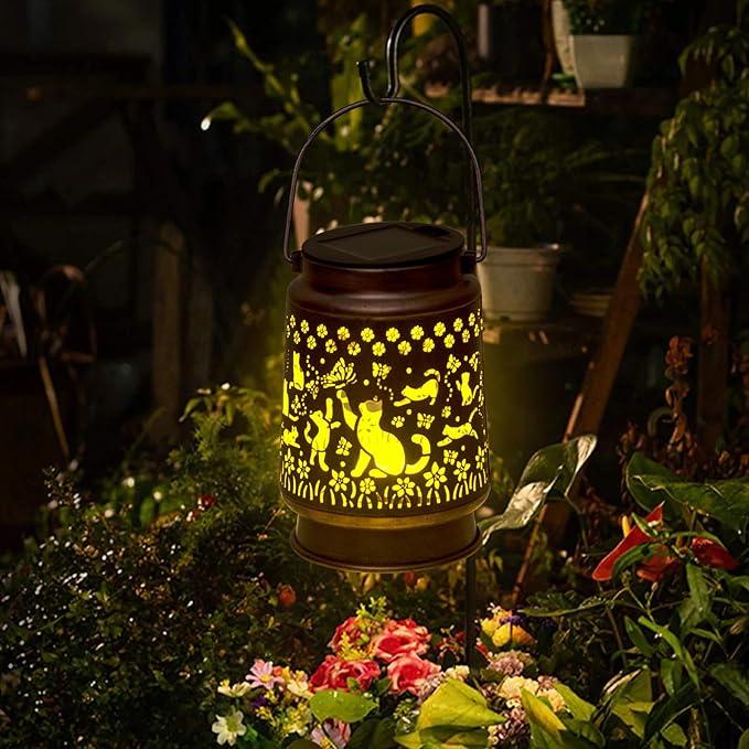 Styleonme Cat Lover Solar Light, Mother's Day Lantern Gift for Mom Grandma Women Sister, Hanging Image Cats Lanterns, Yard Corridor Garden Decor, Thanksgiving Day, Birthday Gifts - Bloomnest