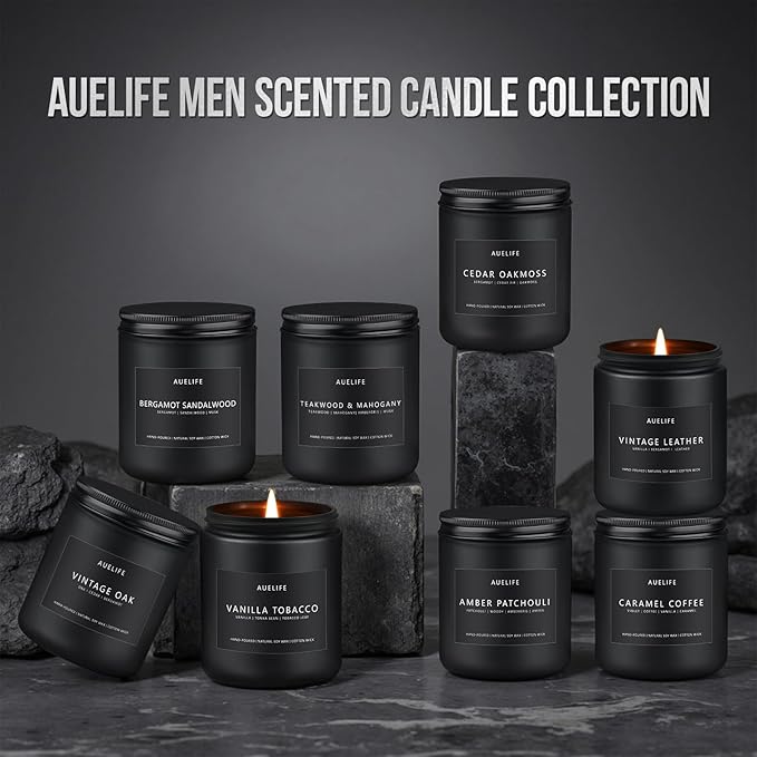 Scented Candles Set - 8 Pack Soy Jar Candle for Home Scented, Aromatherapy Candle Gifts for Men, Women and Birthday, Masculine Home Fragrance Candle - Bloomnest