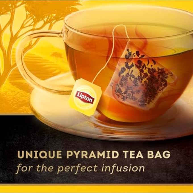 Lipton Black Tea English Breakfast, Pyramid Tea Bags, Flavored Teabags for a Refreshing Cup of Tea, 80 Total Tea Bags (20ct - Pack of 4) - Bloomnest