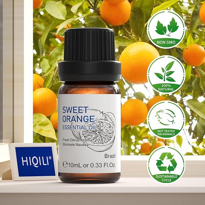 HIQILI Sweet Orange Essential Oil,100% Pure Natural for Diffuser, Aromatherapy-10ml - Bloomnest