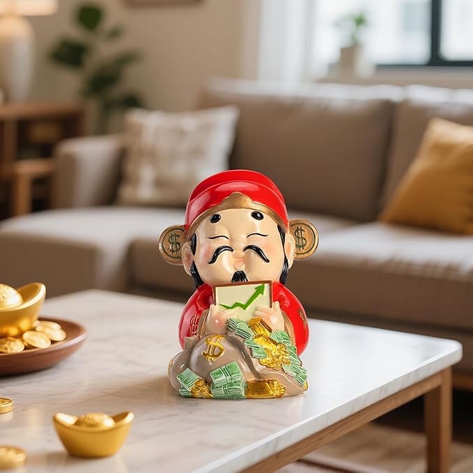 God of Wealth Figurine,Stock Market Luck Statue,Bring Positive Energy to Your Wealth - Bloomnest
