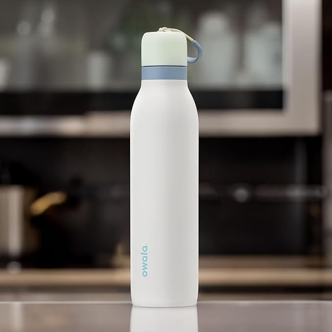Owala FreeSip Twist Insulated Stainless Steel Water Bottle with Straw for Sports and Travel, BPA-Free, 24-oz, Green/White (Iced Breeze) Owala