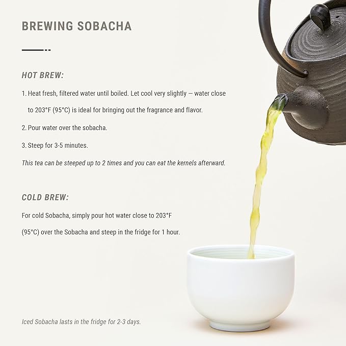 Senbird Premium Sobacha - Japanese Soba Buckwheat Tea - From Hokkaido - Loose Leaf in Airtight Tea Tin (3.5oz/100g) - Bloomnest