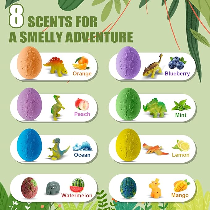 Bath Bombs for Kids with Dinosaur Toys Inside, 8 Pack XXL Large Dinosaur Bath Bombs Bubble Bath Gift Set, Perfect Birthday Christmas Easter Dino Toys Gifts for Kids 3-12, Girls and Boys - Bloomnest