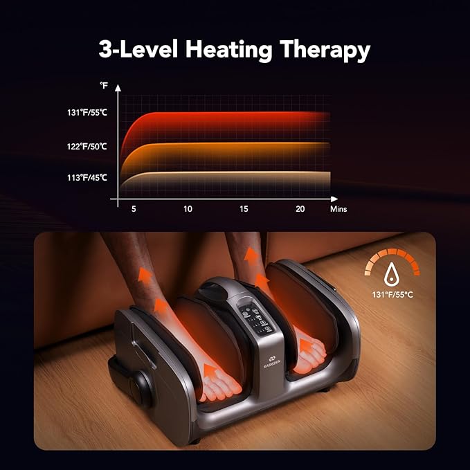 Foot Massager with Heat & Vibration, Shiatsu Foot Massager Machine for Pain Relief, Deep Tissue Kneading, Adjustable Vibration &Pressure -Massage Feet, Leg, Calf, Ankle, Gifts for Dad Mom - Bloomnest