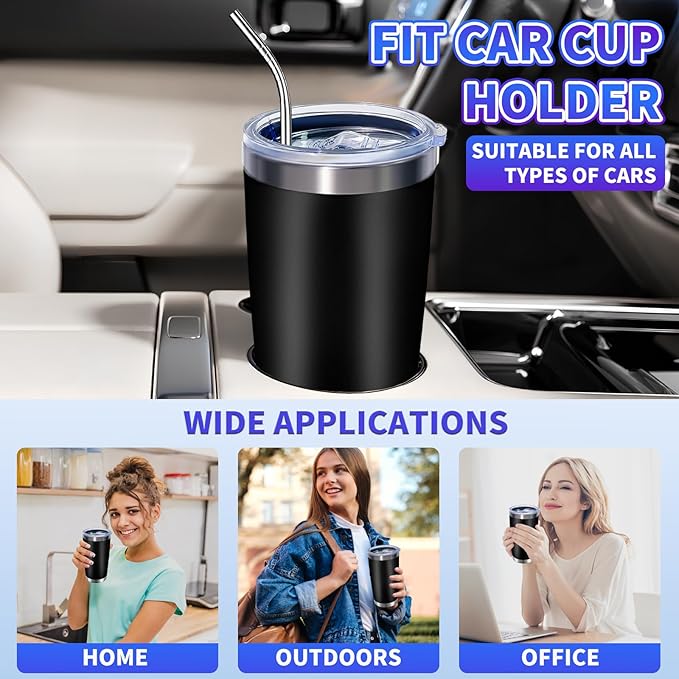 36 Pack, 20oz Stainless Steel Bulk Tumblers with Lids and Straws, Leakproof Double Wall Travel Mug for Hot/Cold Drinks, Home Office Outdoor Party Use, Durable Powder Coated Insulated Cup/Black - Bloomnest