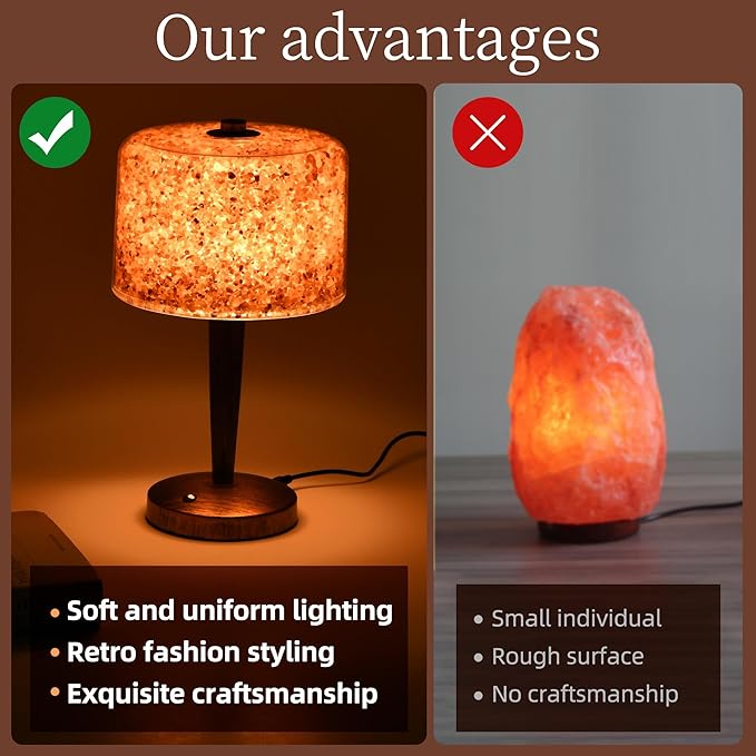 Salt lamp with Touch dimmer Control USB Himalayan Salt lamp Natural Rock lamp high Transparency PC lampshade (excluding USB Adapter)