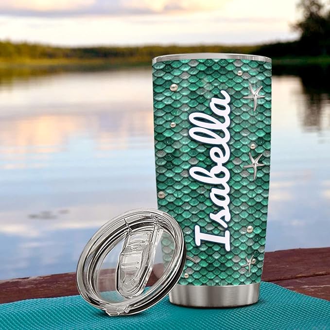 winorax Mermaid Gifts For Women Girls Personalized Mermaids Tumblers Jewelry Drawing Stainless Steel Insulated Coffee Mug Cup With Lid 20oz 30oz Birthday Christmas Mothers Day Custom Tumbler Gift - Bloomnest