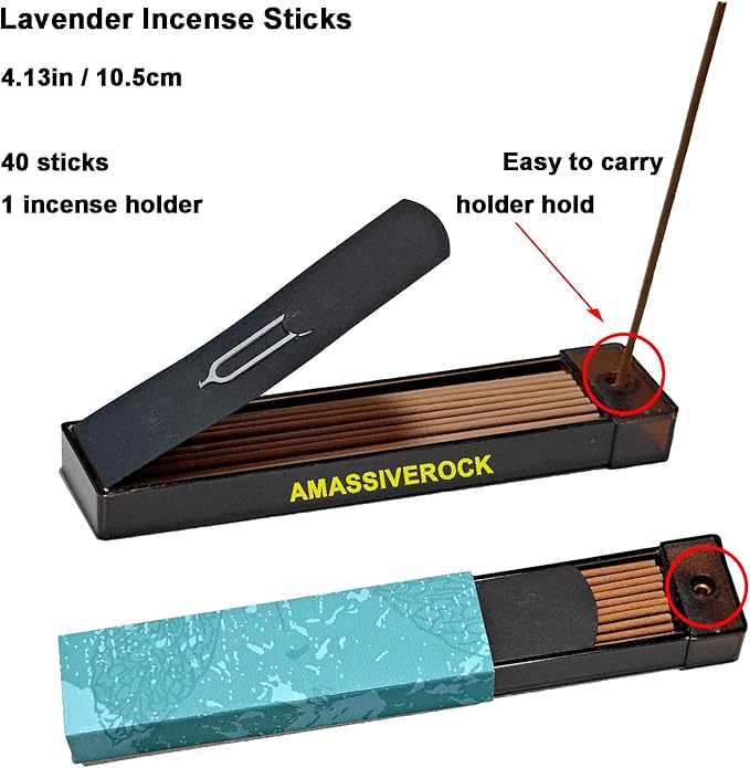Lavender Incense Sticks with Incense Holder Burner Sandalwood Jasmine Rose Osmanthus Incense Sticks Natural Chinese Incense Sticks Home Fragrance Scent Stick