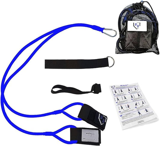 BB Bands Baseball Softball Resistance Training Bands - Arm Strength, Pitching Conditioning Equipment, 3 Strengths (Youth, Adult, Heavy), 7 Colors, Includes Anchor Strap, Door Mount, Bag, Workout Guide - Bloomnest