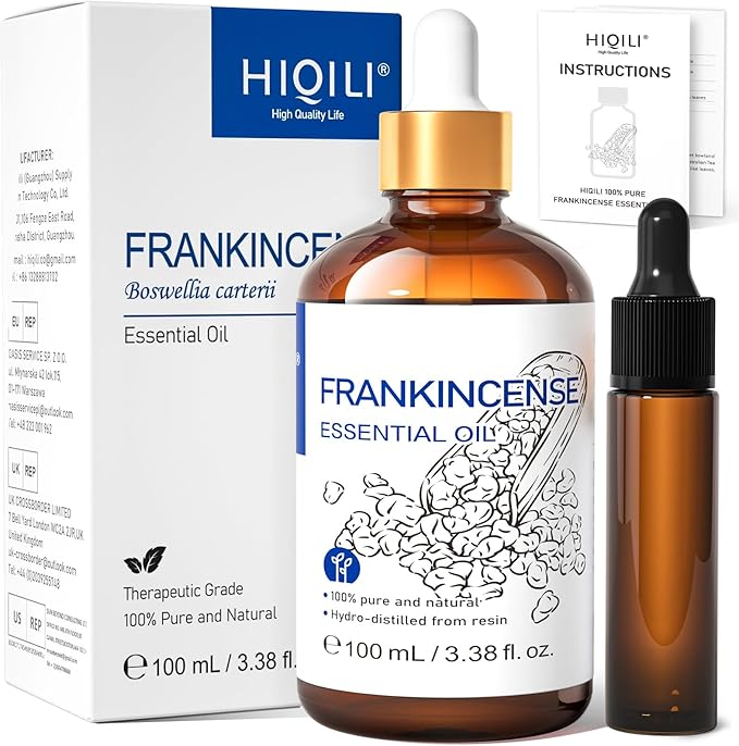 HIQILI 100ML Frankincense Essential Oil, for Massage, 100% Pure and Natural 3.38 Fl Oz - Bloomnest