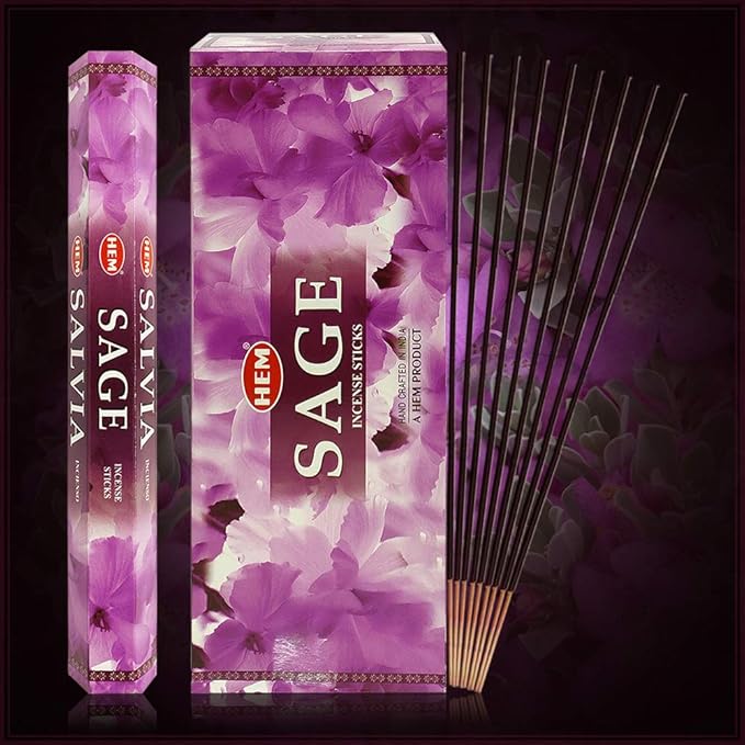 TRUMIRI Sage Incense Sticks & Holder Bundle: 120 Sticks (6 Packets of 20), 1 Holder TRUMIRI